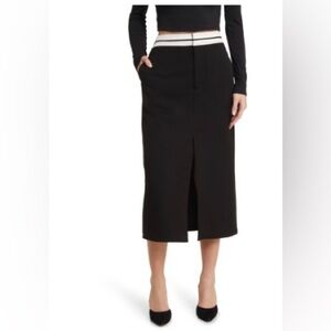 WAYF Nikki Stripe Waistband Trouser Skir